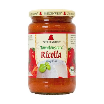 Sos de tomate Ricotta Fara Gluten Bio Zwergenwiese 340 ml Sos de tomate Ricotta Fara Gluten Bio Zwergenwiese 340 ml