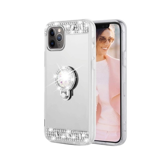 oglinda pietricele cu inel compatibila Iphone 12 Pro Argintiu - eMAG.ro