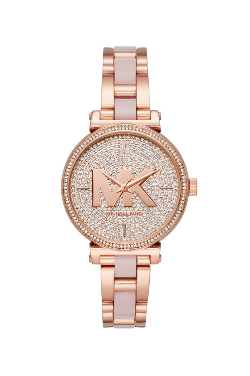 Michael Kors, Ceas quartz decorat cu cristale, Auriu rose