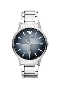Emporio Armani, Ceas quartz cu bratara de otel inoxidabil, Argintiu Emporio Armani, Ceas quartz cu bratara de otel inoxidabil, Argintiu
