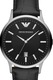 Emporio Armani, Часовник с кожена каишка, Черен