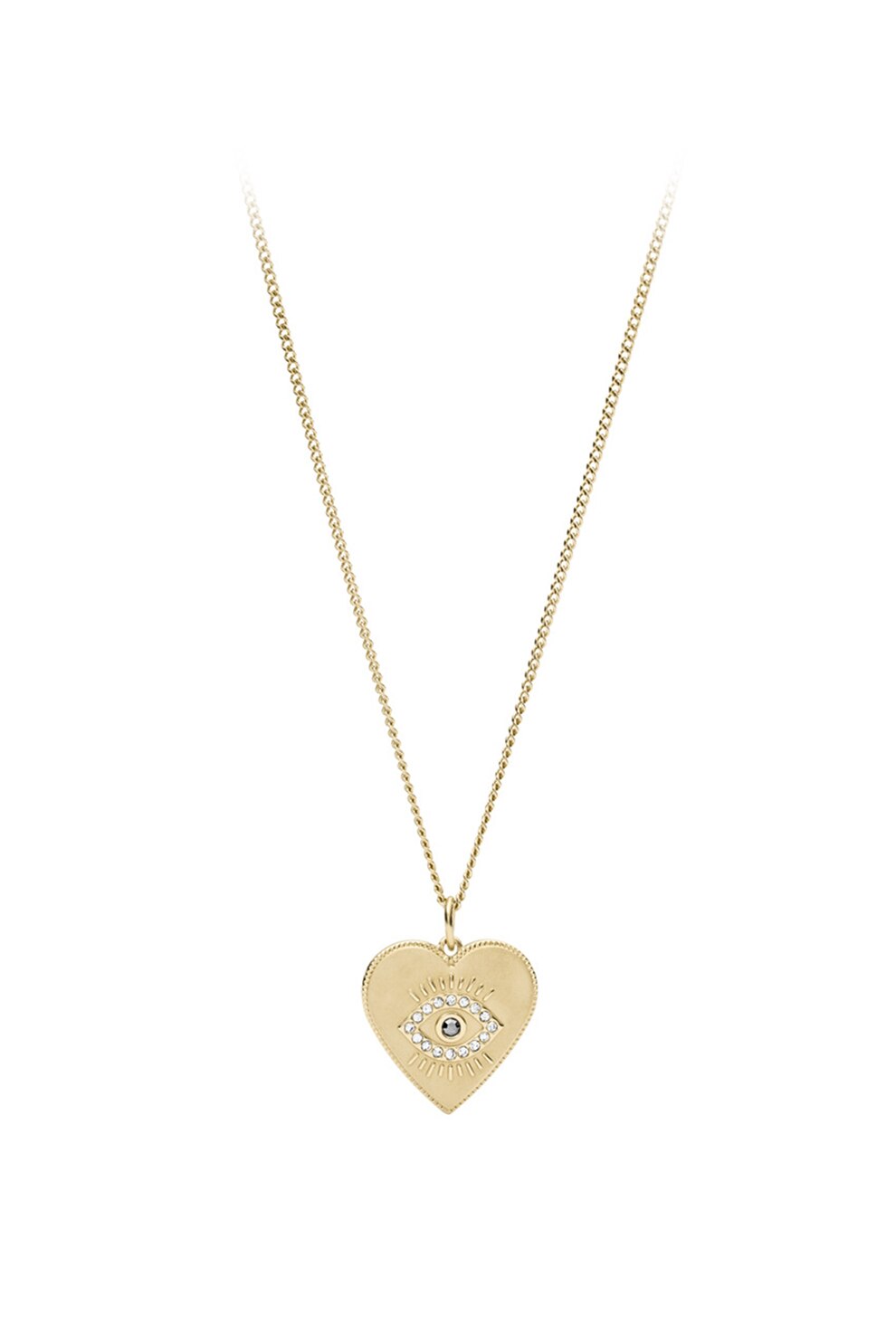 Fossil, Colier cu pandantiv in forma de inima, Auriu