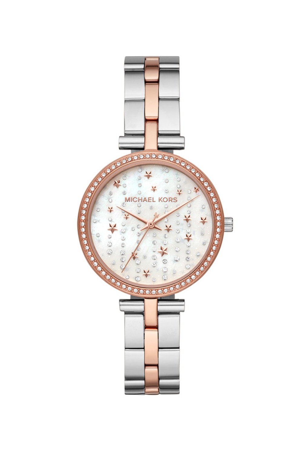 Michael Kors, Ceas cu bratara metalica si cadran mother of pearl Maci Celestial, Argintiu/Auriu rose