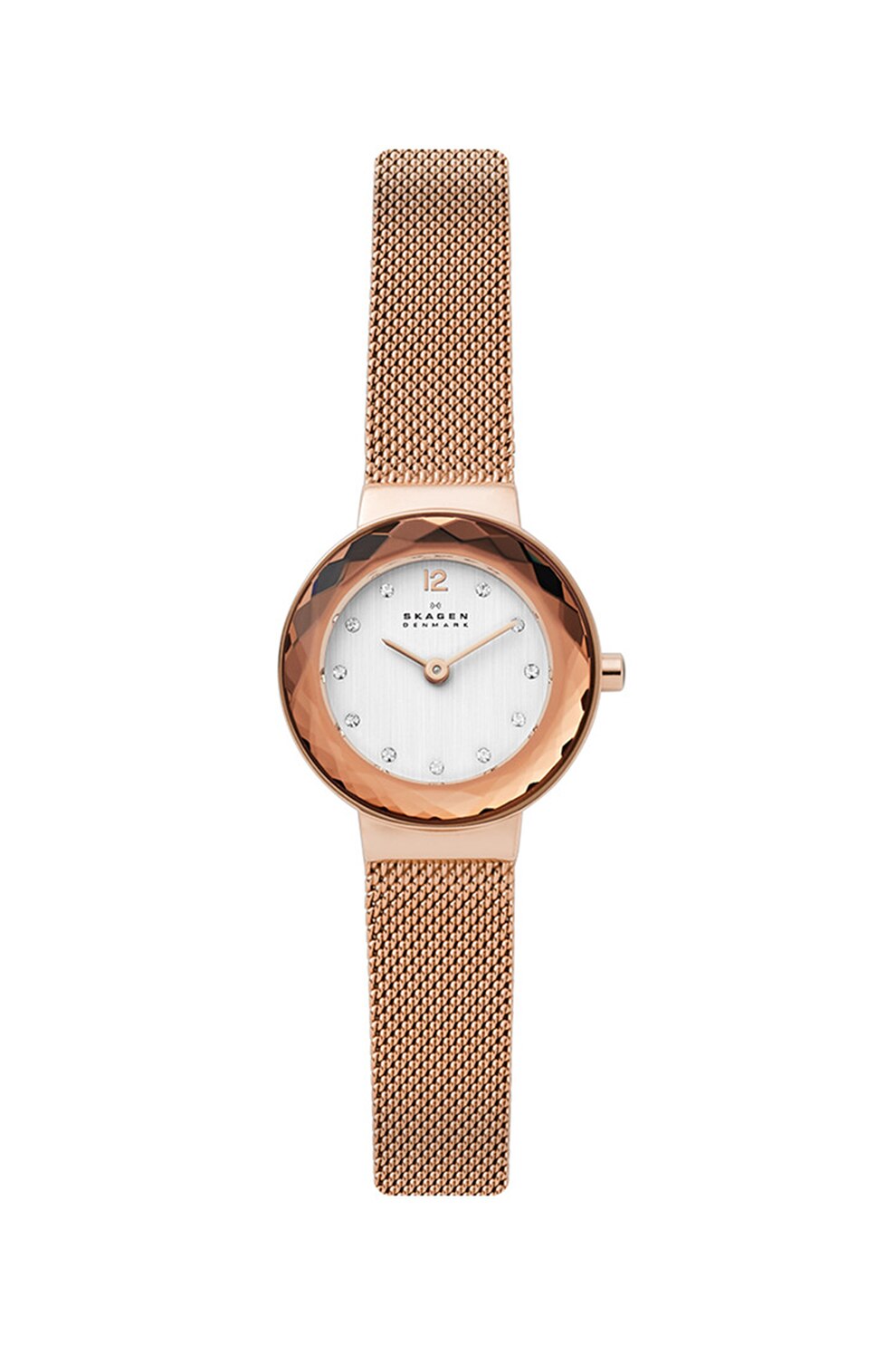 Skagen, Ceas rotund decorat cu cristale, Auriu rose