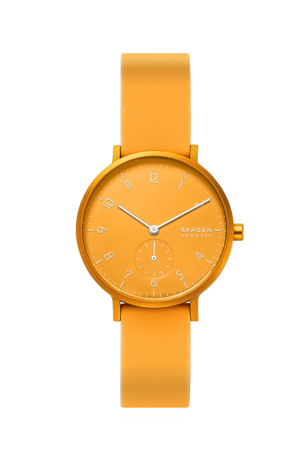 Skagen, Ceas rotund cu o curea de silicon, Galben sofran