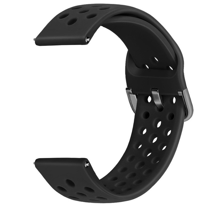 Curea din silicon, compatibila Xiaomi Amazfit GTS, telescoape Quick Release, Negru