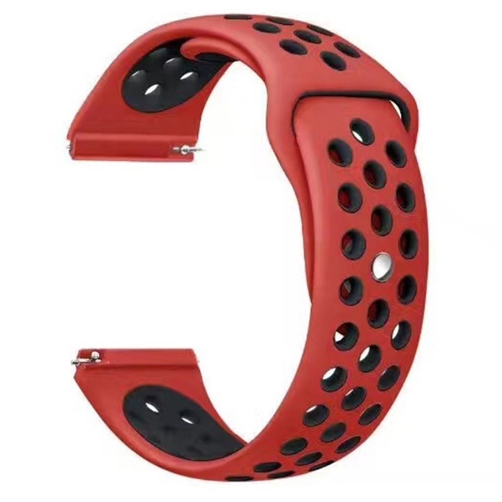 Szilikon szíj, kompatibilis a Samsung Galaxy Watch Active 2-vel, gyorskioldó teleszkópok, piros/fekete