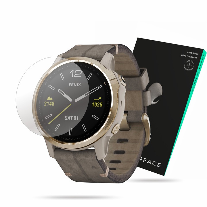 Alien Surface védőfólia, Garmin Fenix 6s 42mm, képernyővédő készlet 1+2 tartalék