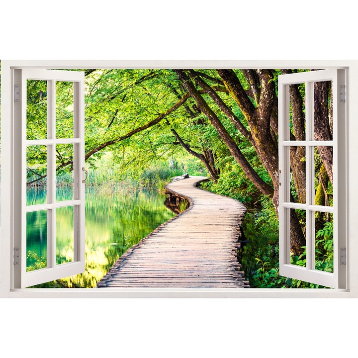 Fereastra 3D peisaj pod langa lac 135x90 cm