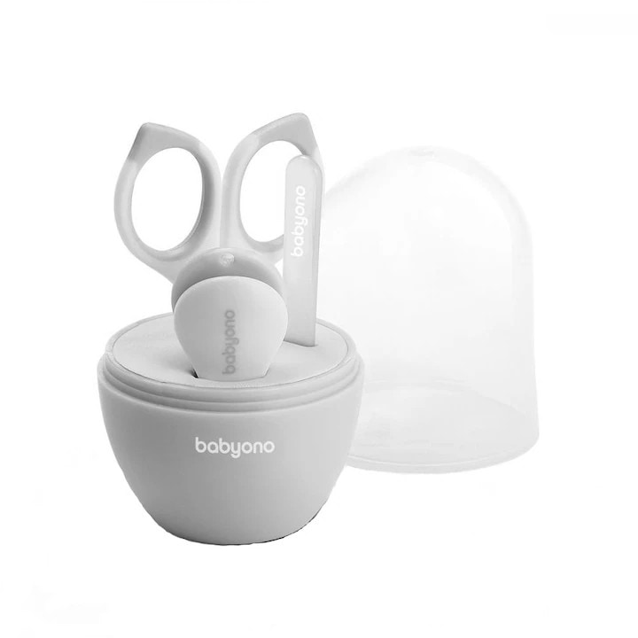 Set pentru ingrijirea unghiilor BabyOno 398/03, Gri 0-3 luni