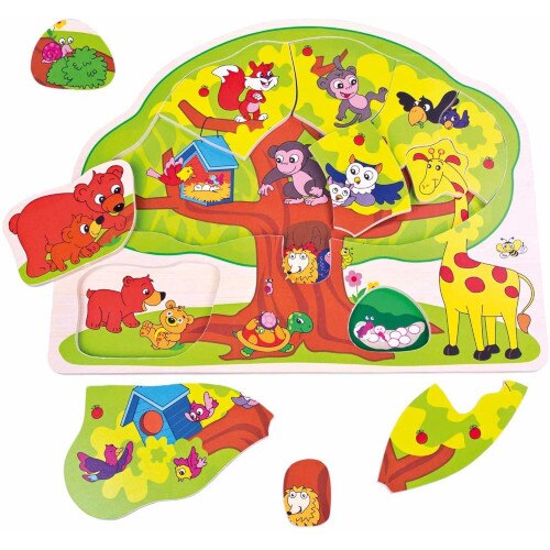 Puzzle Bino Copacul cu Animalute