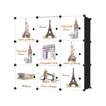 Dulap tip Soldat, Monuments Style, Negru, 9 Usi Dulap tip Soldat, Monuments Style, Negru, 9 Usi