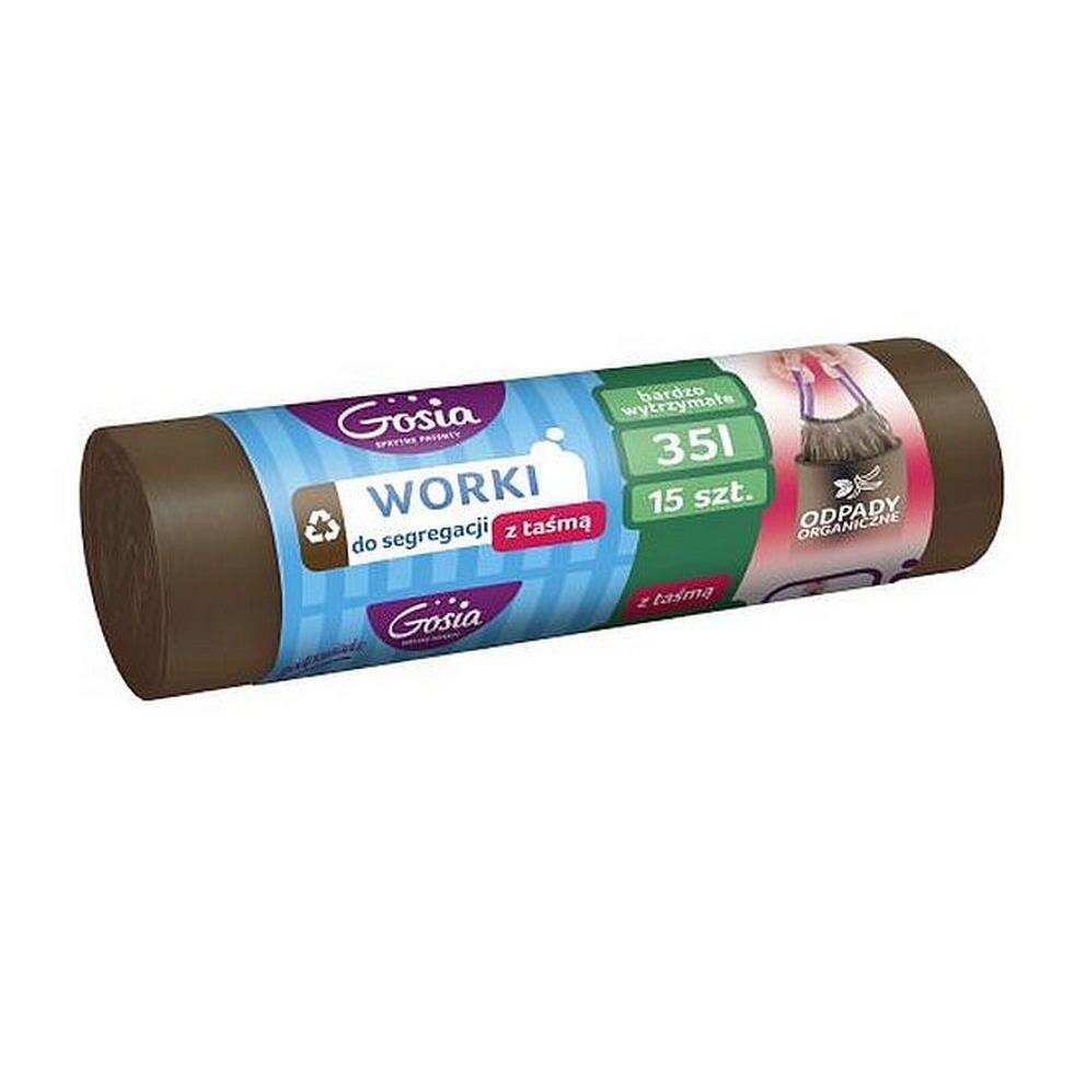 Saci de segregare Gosia 35l Brown 15 buc 4421 Cu banda de deseuri organice