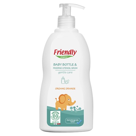 Препарат за бебешки съдове и биберони Friendly Organic, Портокали, 500 ...