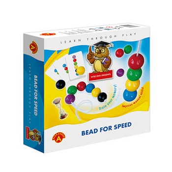 Joc educativ, Alexander Games, margele jumbo de insirat, 157 piese, Bead for Speed Joc educativ, Alexander Games, margele jumbo de insirat, 157 piese, Bead for Speed