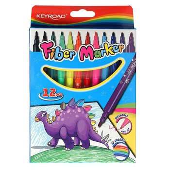 Set 12 carioci - Keyroad Washable Fiber Marker Set 12 carioci - Keyroad Washable Fiber Marker