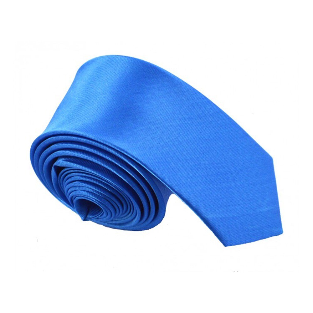 Cravata barbati ingusta bleu uni