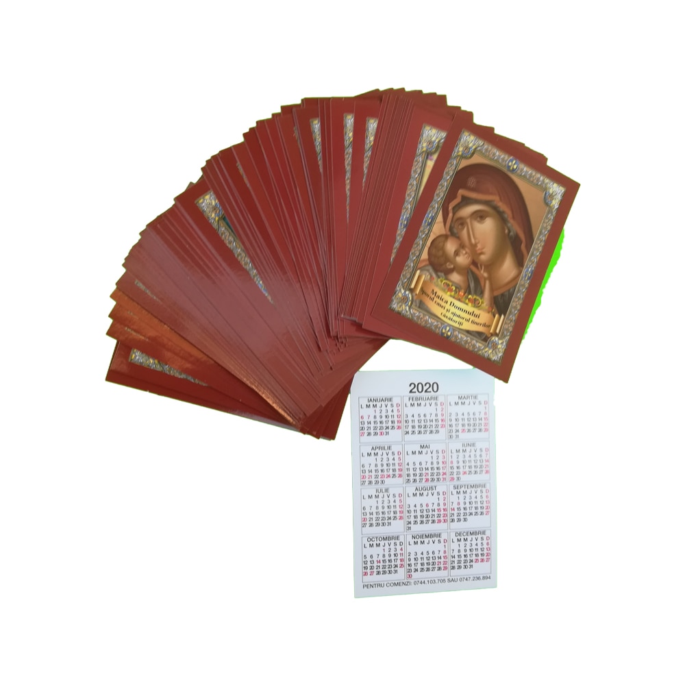 Set de 100 calendare mici 2020, 70x100mm, cu icoane ortodoxe