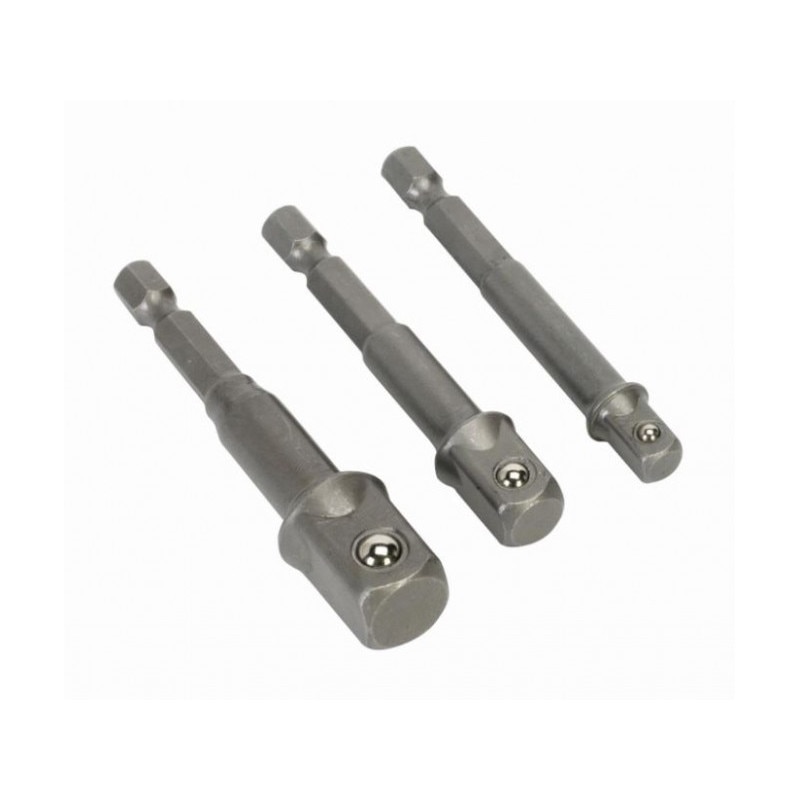Set 3 adaptori patrati 1/4 HEX la 3/8 si 1/2 Raider Power Tools