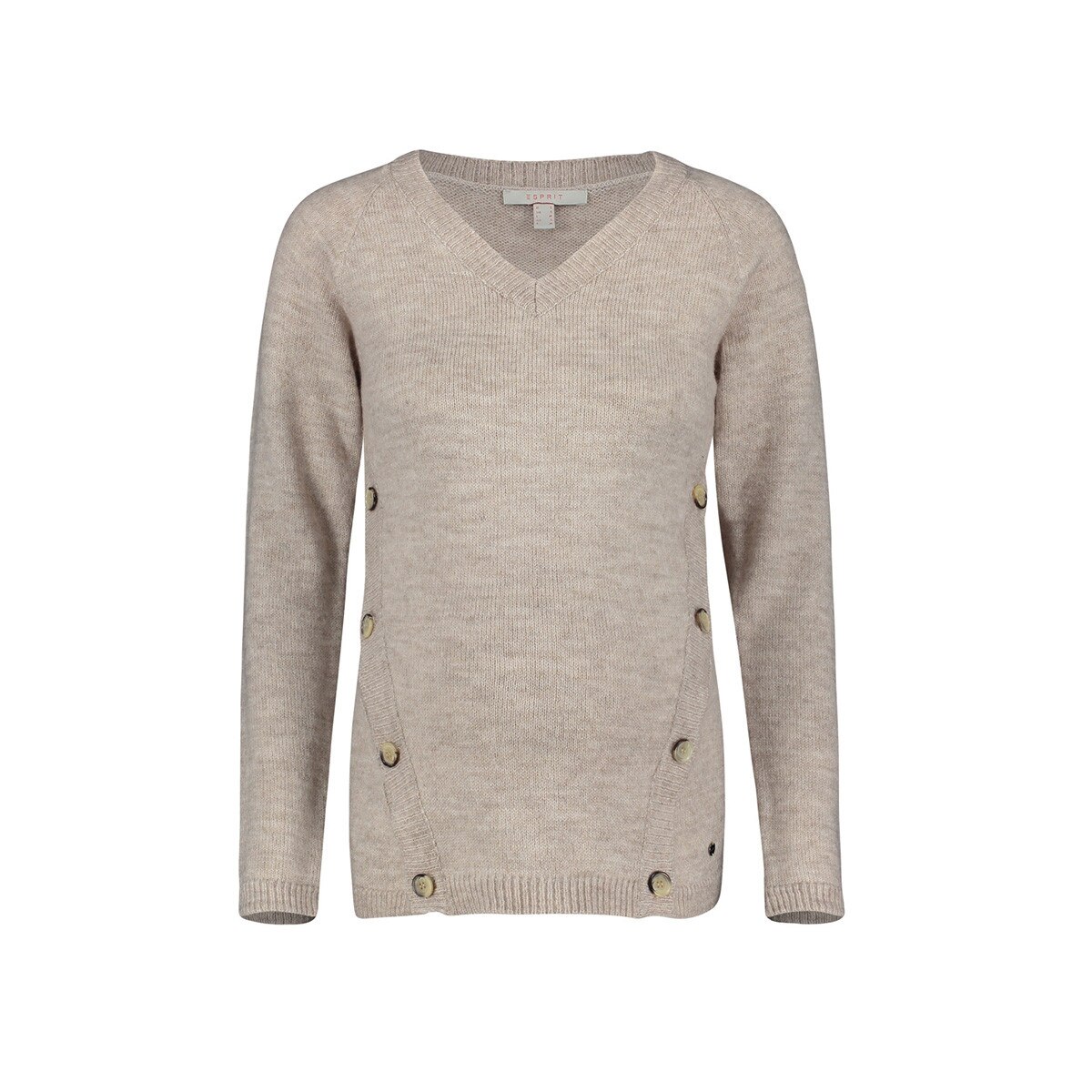 Pulover pentru gravide , Esprit, cu nasturi laterali, bej, L EU