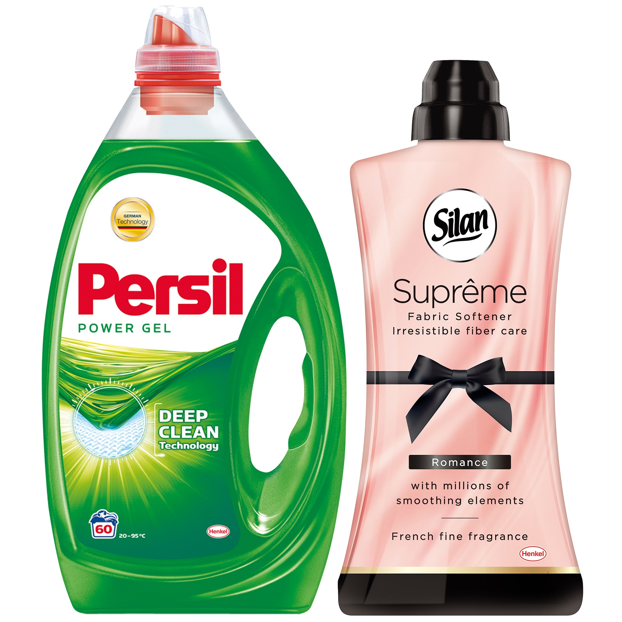 Pachet Persil Gel Universal 3L 60 spalari + Silan Supreme Romance 1,2L