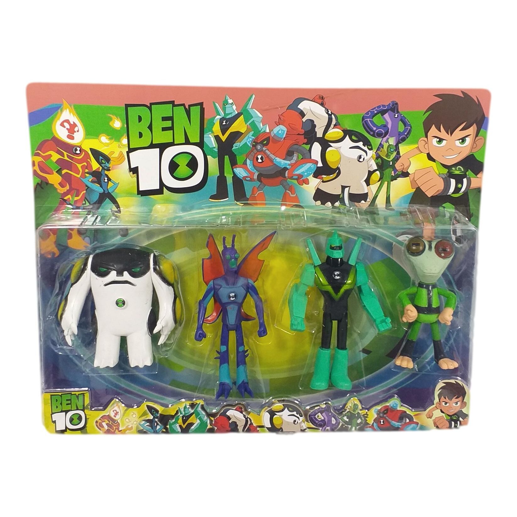 Set 4 figurine, Ben10, Cannombolt, Grey, Stinkfly, Shoch Rock