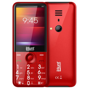 Telefon mobil, iHunt, i3 3G, Dual SIM, 128MB, 64MB RAM, 3G, Red Telefon mobil, iHunt, i3 3G, Dual SIM, 128MB, 64MB RAM, 3G, Red