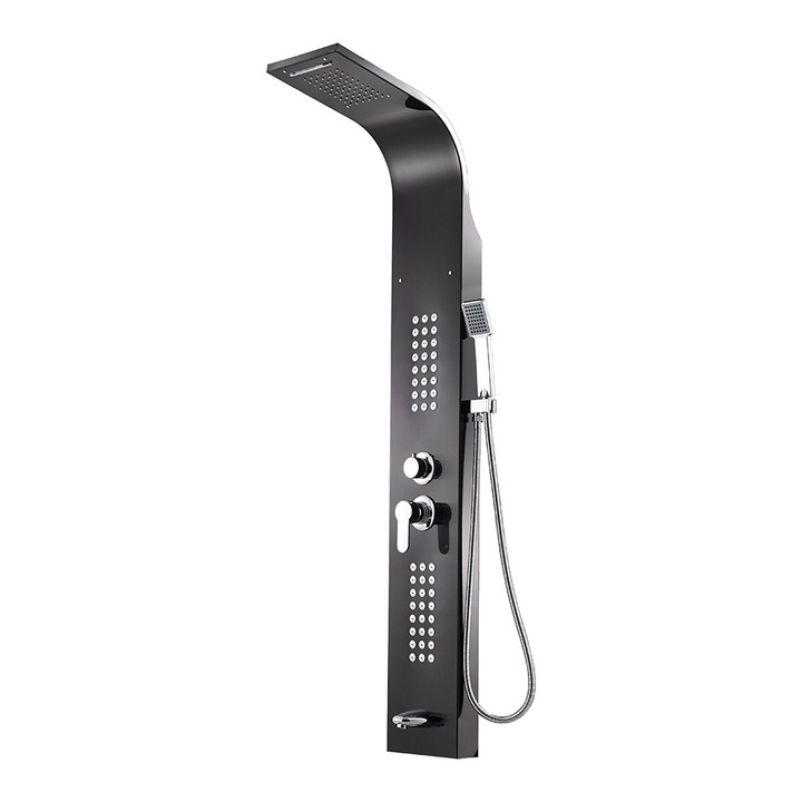 Panou dus hidromasaj inox 4 functii negru satinat TRENDY S