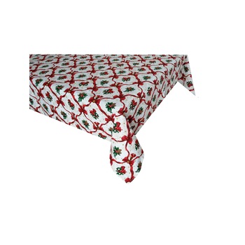 Fata de masa din bumbac 100%, cu imprimeuri pentru CRACIUN, Marime L 150 cm x 240 cm, DELIA Fata de masa din bumbac 100%, cu imprimeuri pentru CRACIUN, Marime L 150 cm x 240 cm, DELIA