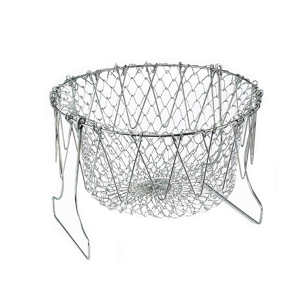 Cos de gatit universal pliabil din inox, awwaline, argintiu, rezistent