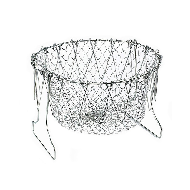 Сгъваема универсална кошница за готвене, изработена от неръждаема стомана, awwaline, Сребрист, Издръжлива