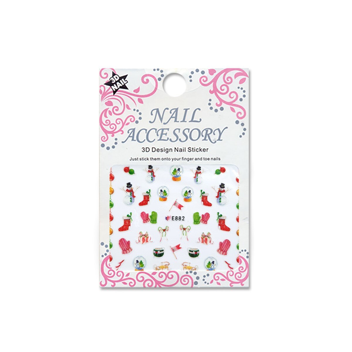 Decoratiuni cu efect acrilic 3D, MoonbasaNails, E882, Multicolor