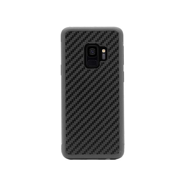 Husa de Telefon din Silicon cu Insertie de Fibra de Carbon Autentica Compatibila cu Samsung Galaxy S9