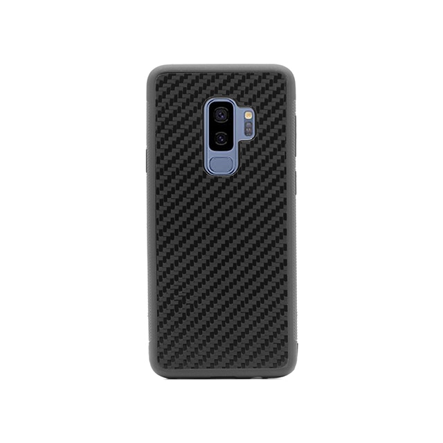 Husa de Telefon din Silicon cu Insertie de Fibra de Carbon Autentica Compatibila cu Samsung Galaxy S9 Plus