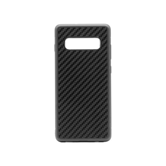 Husa de Telefon din Silicon cu Insertie de Fibra de Carbon Autentica Compatibila cu Samsung Galaxy S10 Plus
