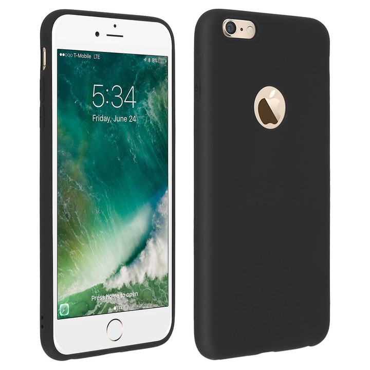 Противоударен защитен калъф за iPhone 6 / 6S, Черен, Perfect Fit
