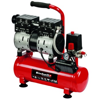 Compresor fara ulei Einhell TE-AC 6 Silent, 550 W, 8 bar presiune lucru, 6 l capacitate rezervor, 50 l/min debit aer refulat, 110 l/min debit aer aspirat Compresor fara ulei Einhell TE-AC 6 Silent, 550 W, 8 bar presiune lucru, 6 l capacitate rezervor, 50 l/min debit aer refulat, 110 l/min debit aer aspirat