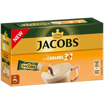 Cafea instant Jacobs 3 in 1 Caramel 10 plicuri x 16.9g Cafea instant Jacobs 3 in 1 Caramel 10 plicuri x 16.9g