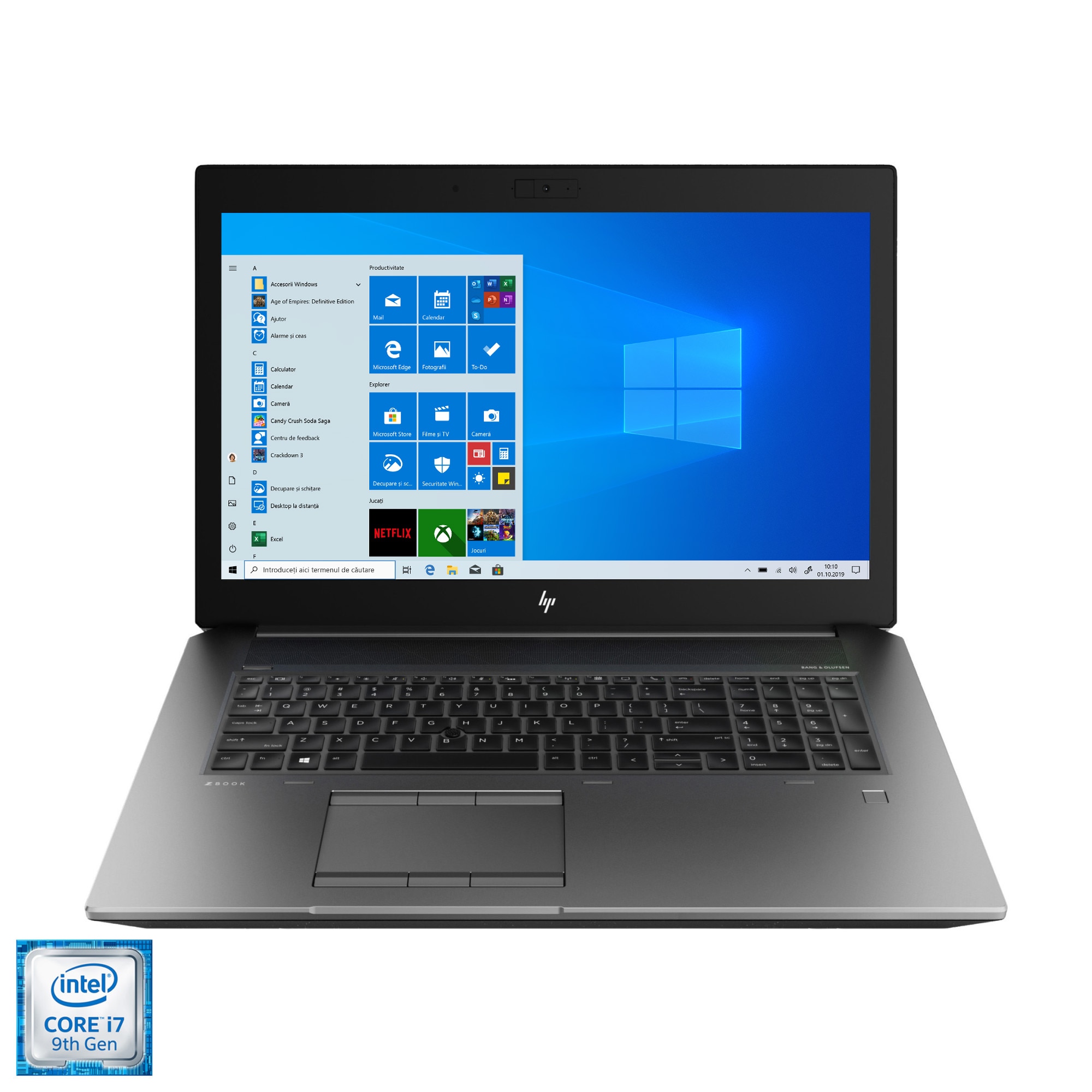 Laptop HP ZBook 17 G6 cu procesor Intel® Core™ pana la 4.60 GHz Coffee Lake, 17.3", Full HD, 32GB, 512GB NVIDIA Quadro RTX 5000 16GB, Windows 10 Pro Black - eMAG.ro