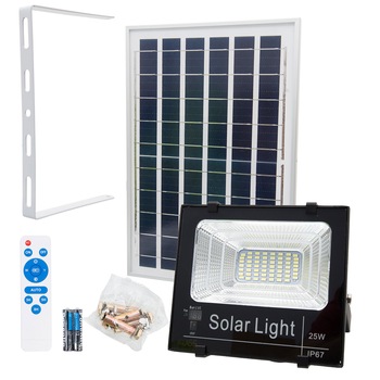 Proiector led 25W Rezistent La Apa cu panou solar + Telecomanda Lumina Rece Proiector led 25W Rezistent La Apa cu panou solar + Telecomanda Lumina Rece