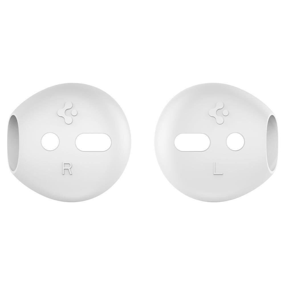 Suport slim din silicon fin si moale pentru AirPods Spigen EARTIPS Alb