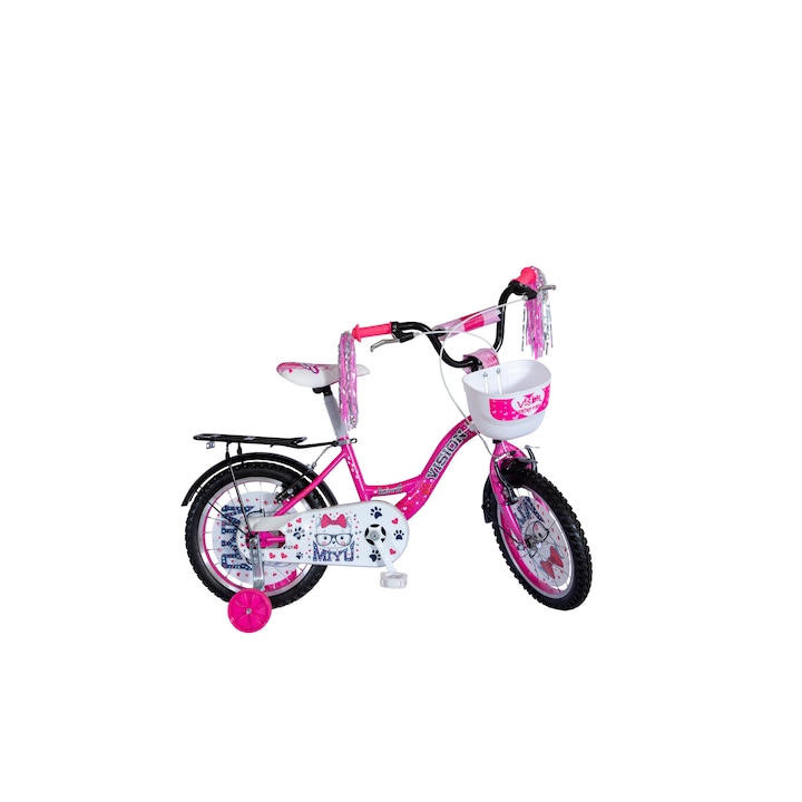 Детско колело Vision miyu, цвят розово/бял, стоманено колело 16".