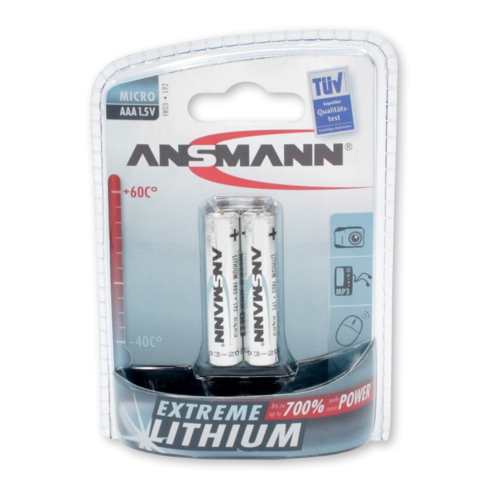 Baterii litiu Ansmann AAA, R3, blister 2 bucati