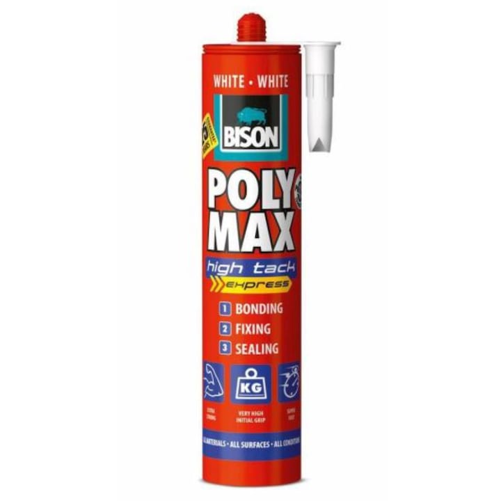 Adeziv si etanseizant Poly Max High Tack Express alb,Bison,425g