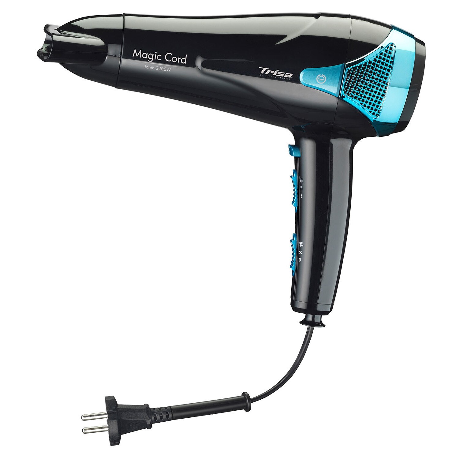 Uscator de par Trisa Magic Cord 1049.4212,cablu retractabil, putere 2200 W, 3 trepte temperatura, 2 viteze