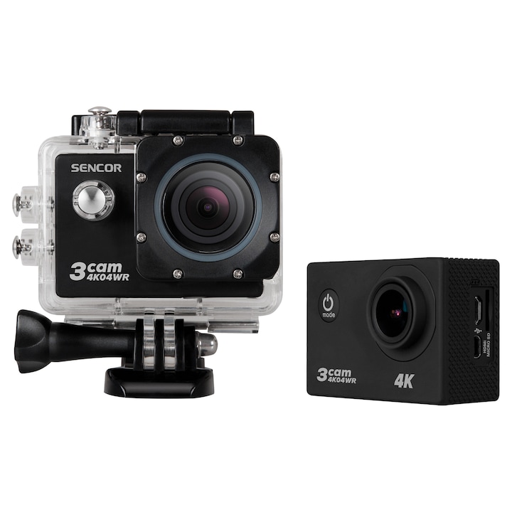 Sencor 3CAM 4K04WR Akciókamera, 4K, 2.0" TFT színes kijelző, Távirányító, Fekete
