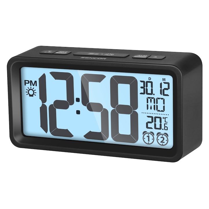 Sencor SDC 2800 B Digitális ébresztőóra hőmérővel, fekete