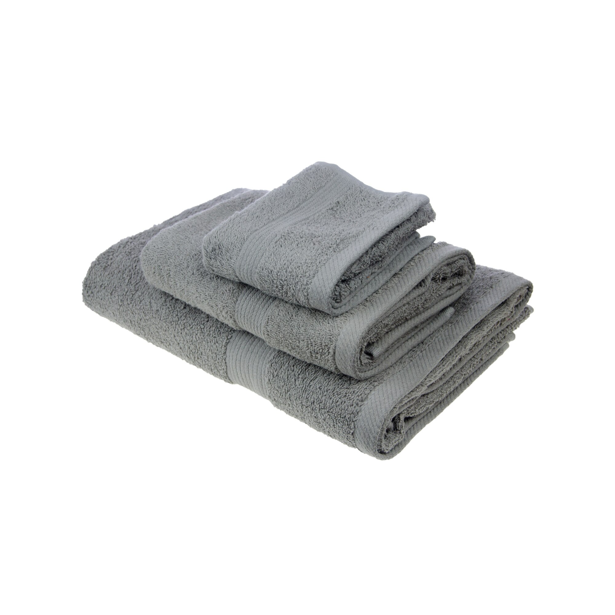 Set 3 prosoape, Decona, 450 GSM, 30x50 / 50x90 / 70x140 cm, Gri