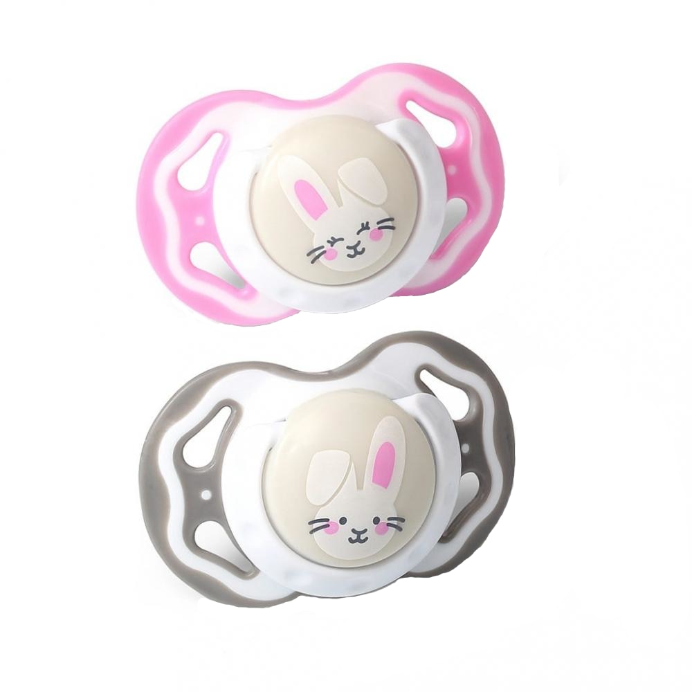 Set 2 suzete simetrice BabyOno din silicon 3-6 luni 1224/03