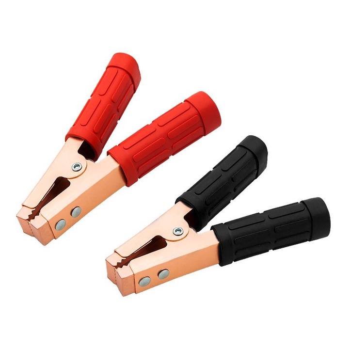 Cleme crocodil 500A, deschidere maxima 27mm, rosu/negru